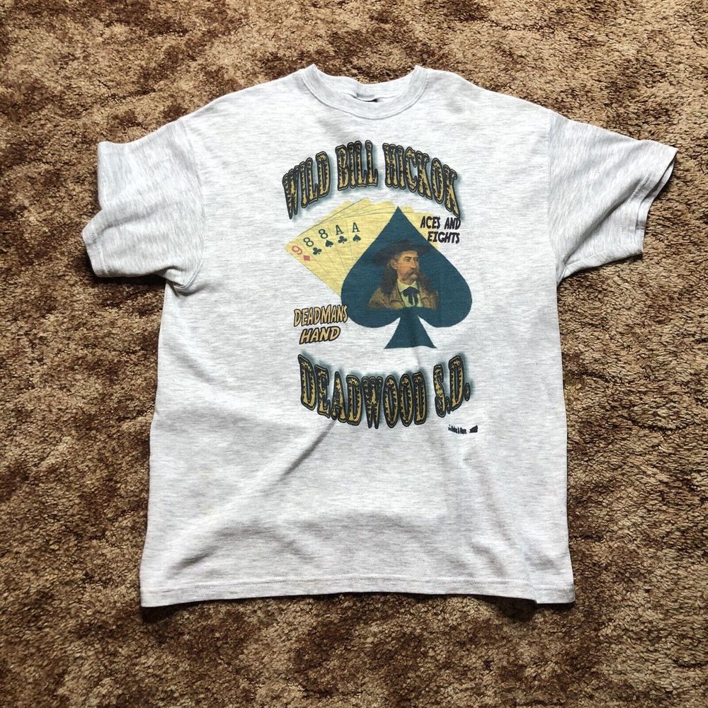 VINTAGE Deadwood Wild Bill Hickok Shirt Adult Medium Western Cowboy Gambler 2003